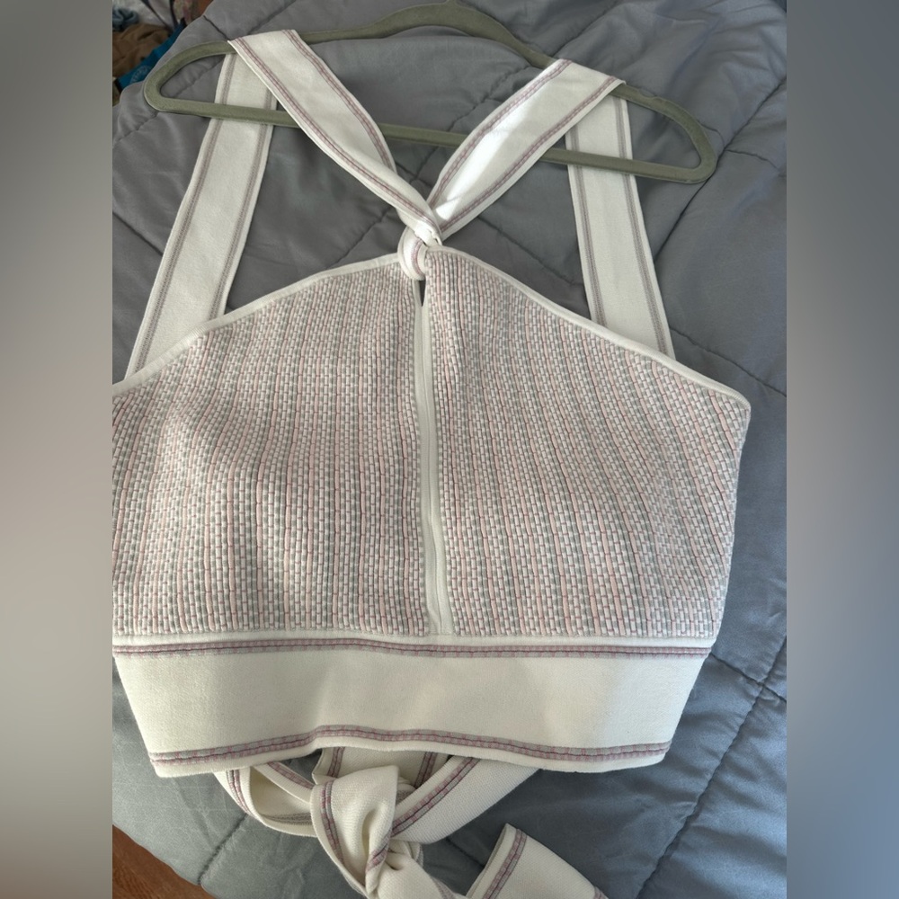 Club Monaco Raeni pink striped halter top. New with tags , size XL